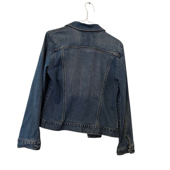 GAP Long Sleeve Button Down Stretch Pockets Denim Jean Jacket Blue Medium - Picture 4 of 6